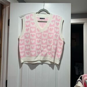 Heart Print Sweater Vest